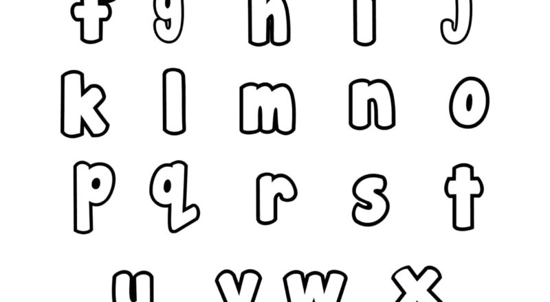 Free Printable Lowercase Bubble Letters Alphabet Stencils