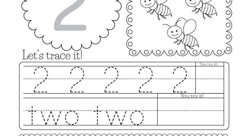 Free Printable Number Two Worksheet