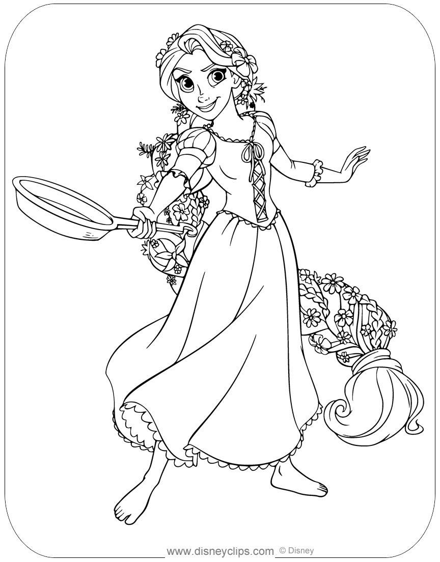 Free Printable Tangled Coloring Pages Disneyclips