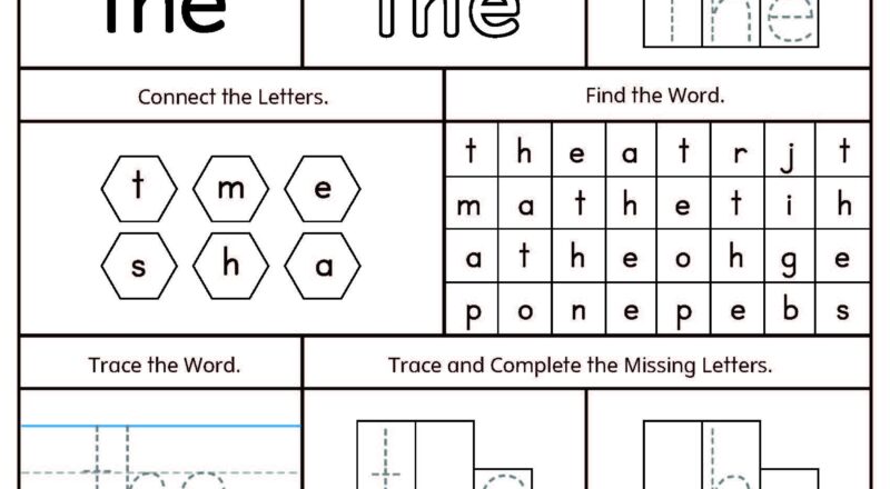 FREE Sight Word The Printable Worksheet MyTeachingStation