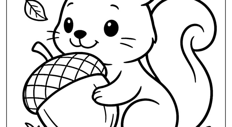 Free Squirrel Coloring Pages Adorable Woodland Printables For Kids Adults