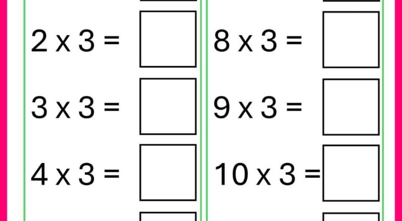 Free Three Times Tables Worksheets 8 Versions Teach Prints