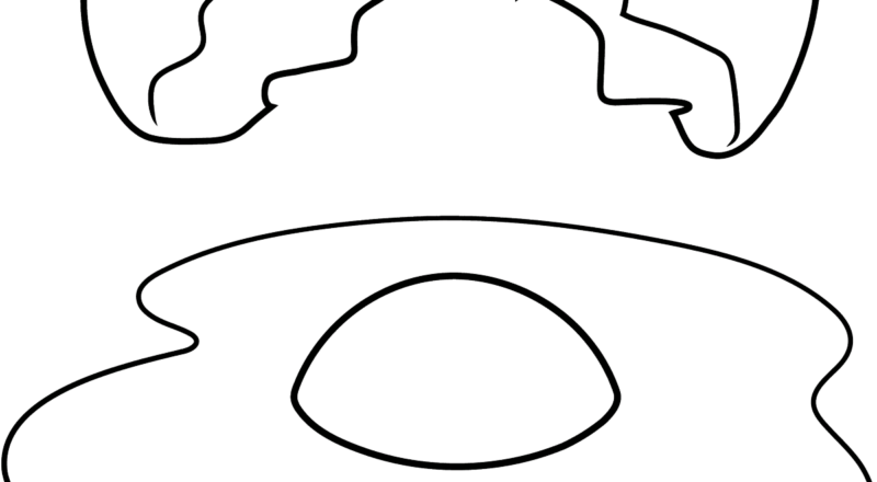 Fried Egg Coloring Page Easy Drawing Guides