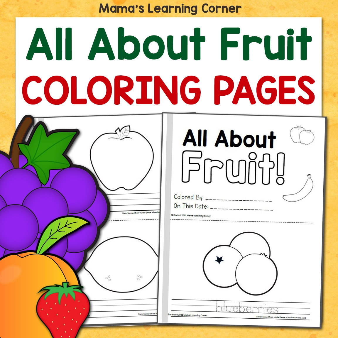 Fruit Coloring Pages Mamas Learning Corner