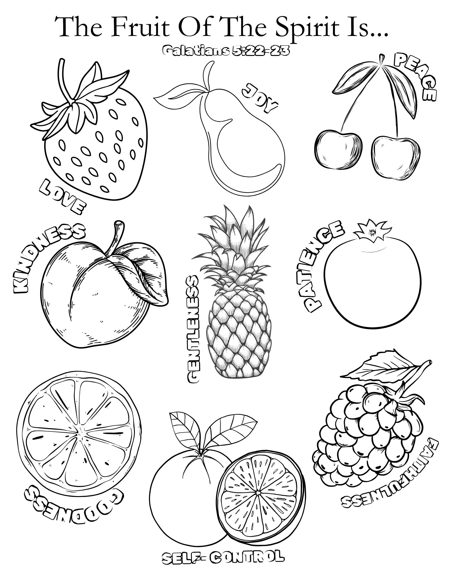 Fruit Of The Spirit Free Printable Coloring Pages Rejoice About