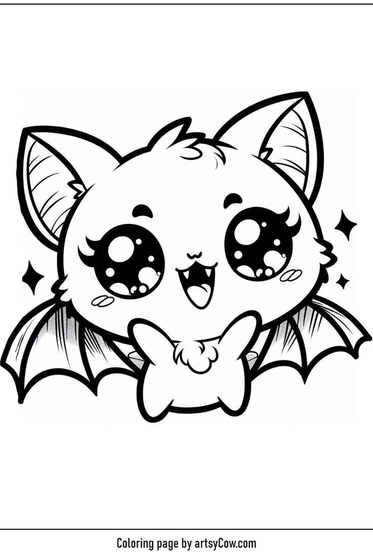 Fun Halloween Drawings 34 Cute Bat Coloring Pages