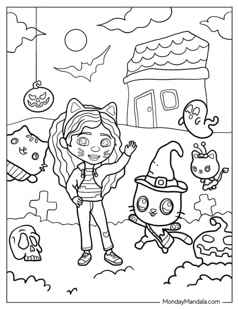 gabby's dollhouse coloring page