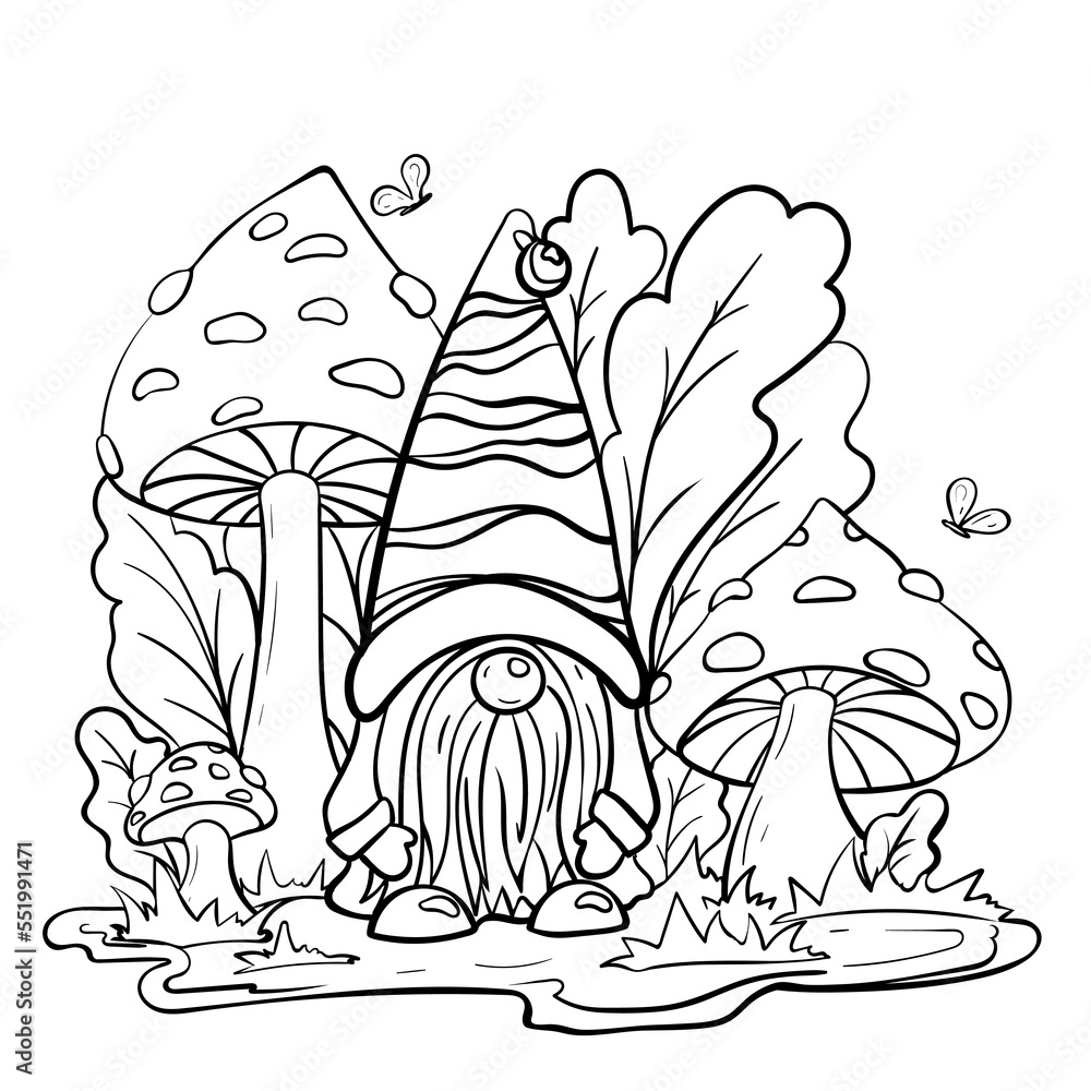 gnome coloring pages gnome coloring pages