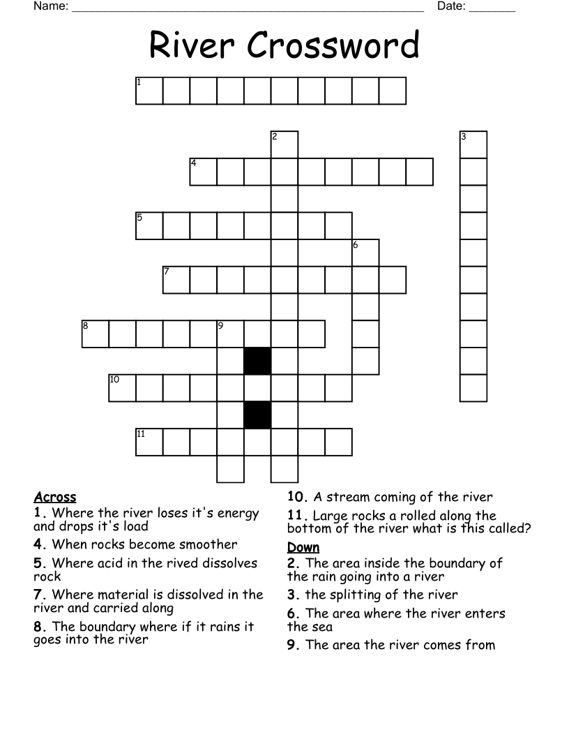 German River Crossword Clue 4 Letters Letters