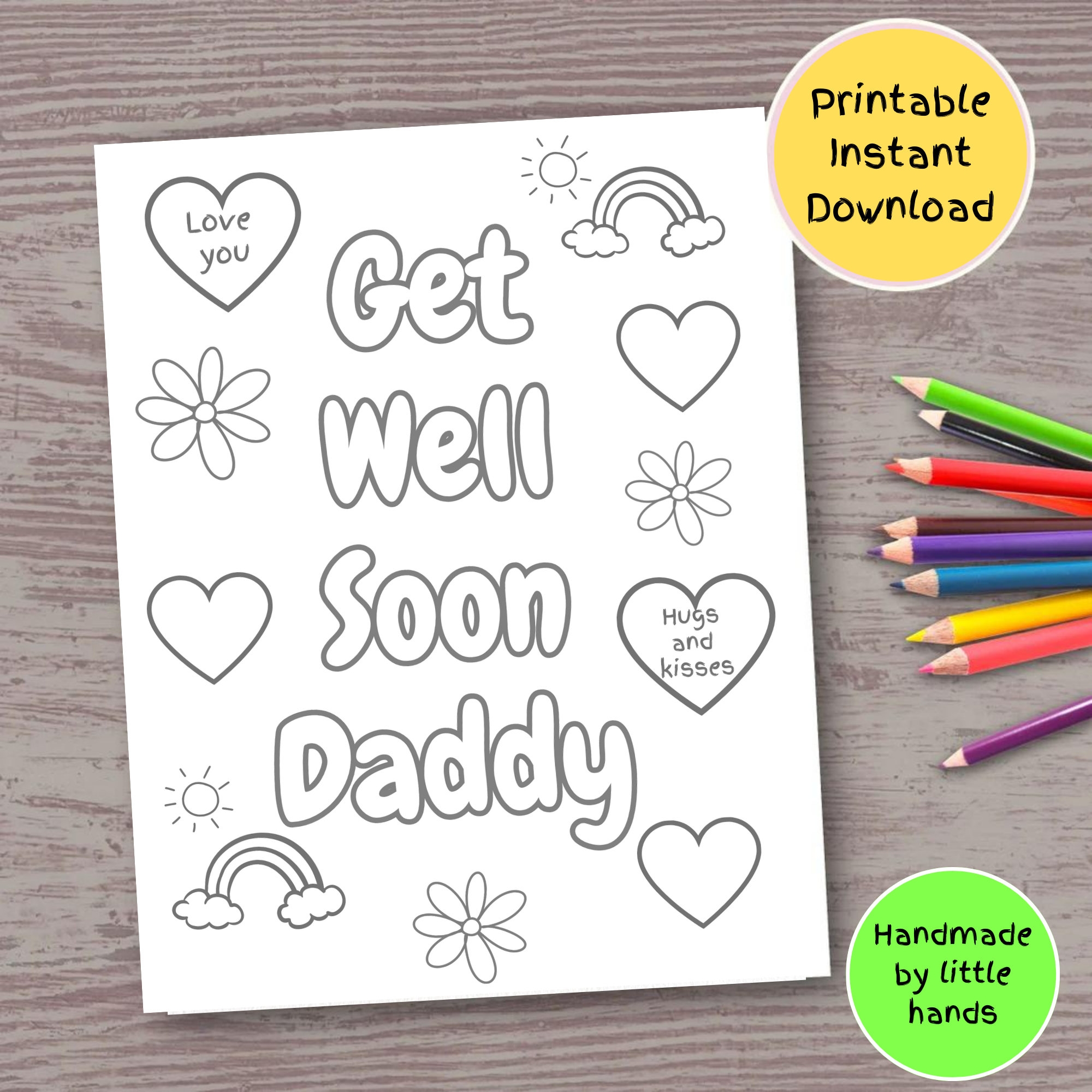 Get Well Soon Daddy Coloring Page For Kids Rainbow Colouring Sheet Cute Handmade Diy Card Gift For Daddy From Kids From Son From Daughter Etsy Norway Get Well Soon Daddy Coloring Page For Kids Rainbow Colouring Sheet Cute Handmade Diy Card Gift For Daddy From Kids From Son From Daughter Etsy Norway