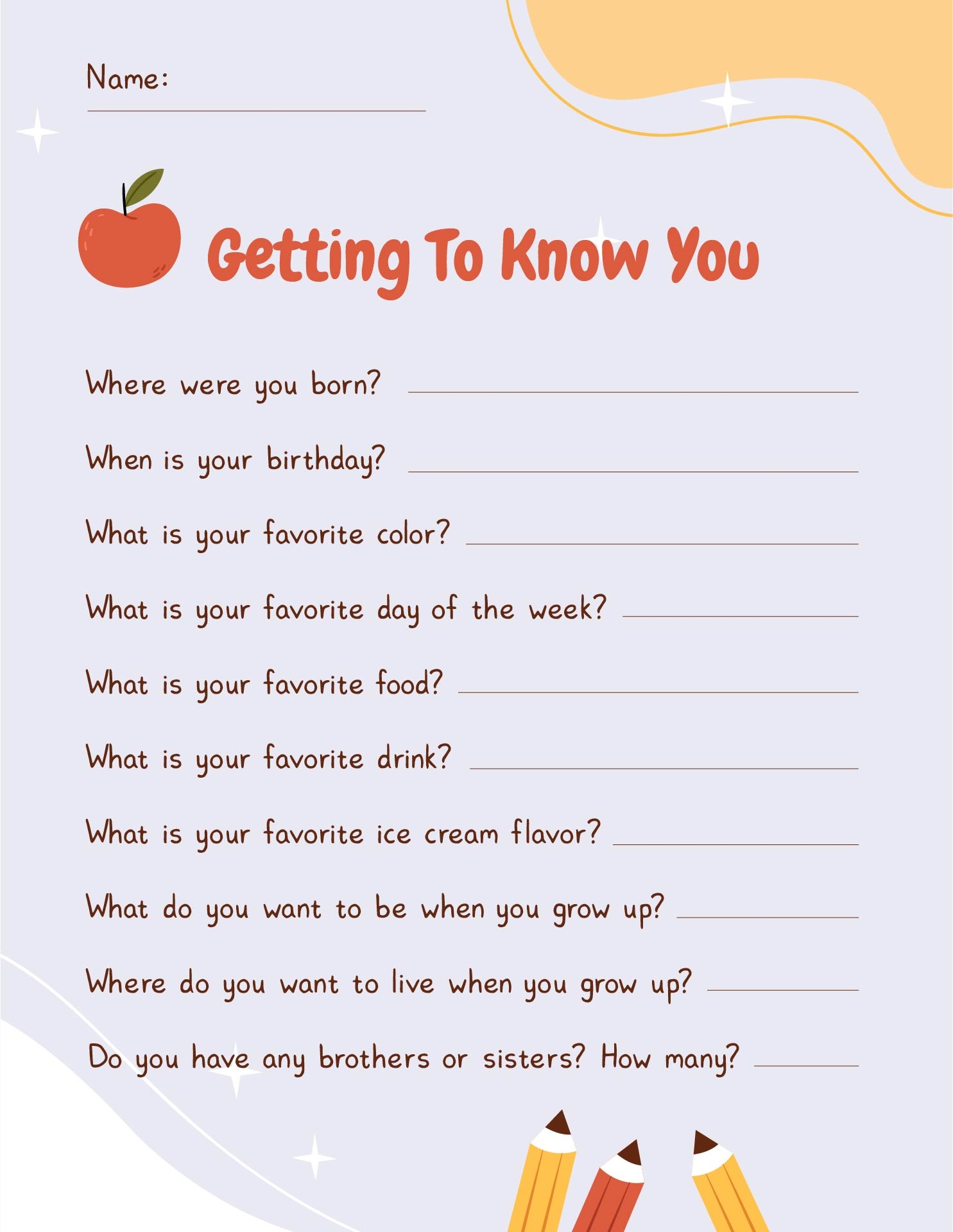 Getting To Know You For Adults 10 Free PDF Printables Printablee