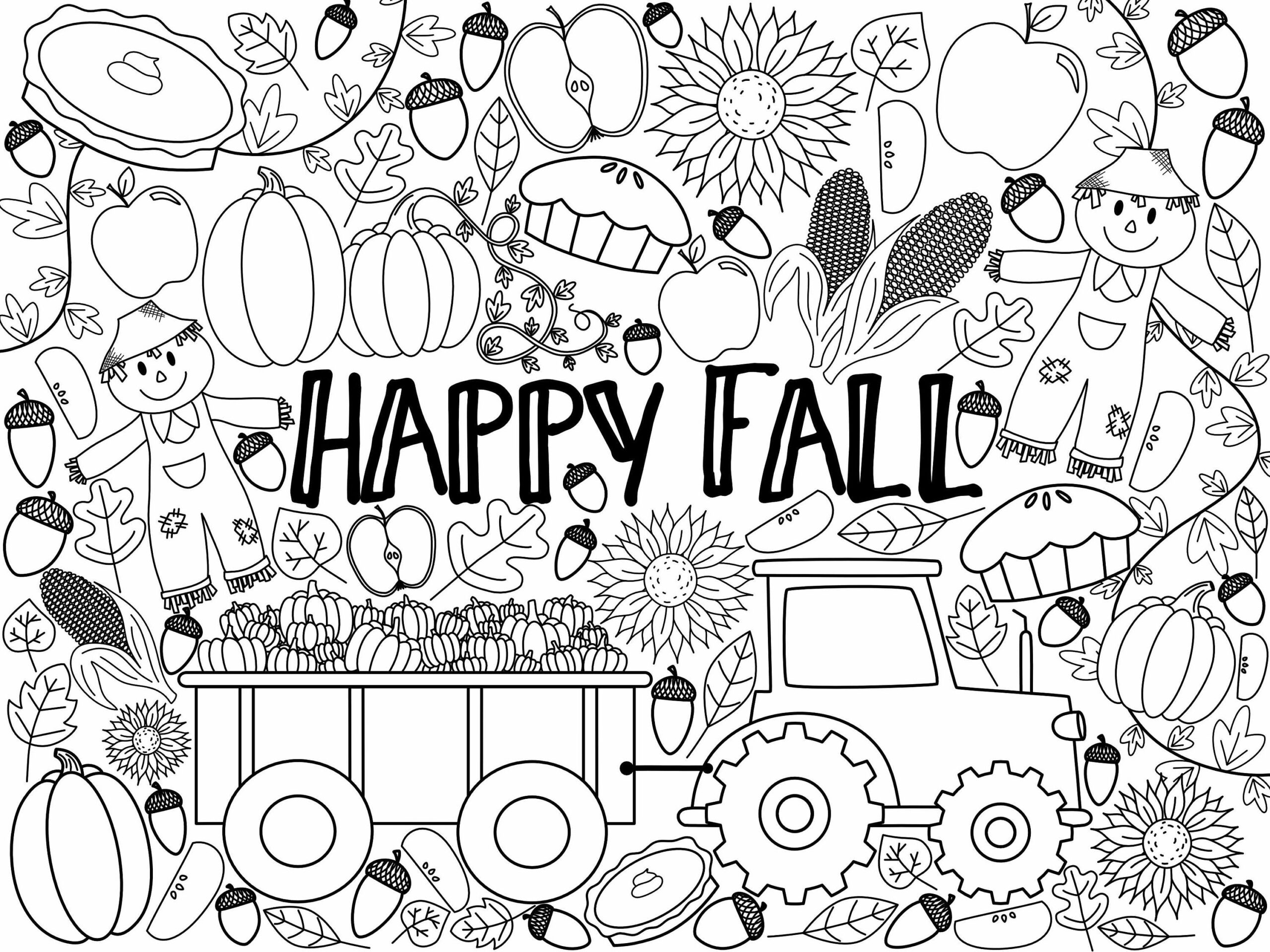 fall coloring pages for kids