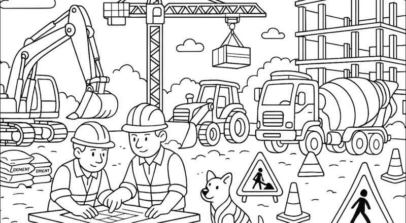 Gigantic Construction Site Construction And Site Works Coloring Pages