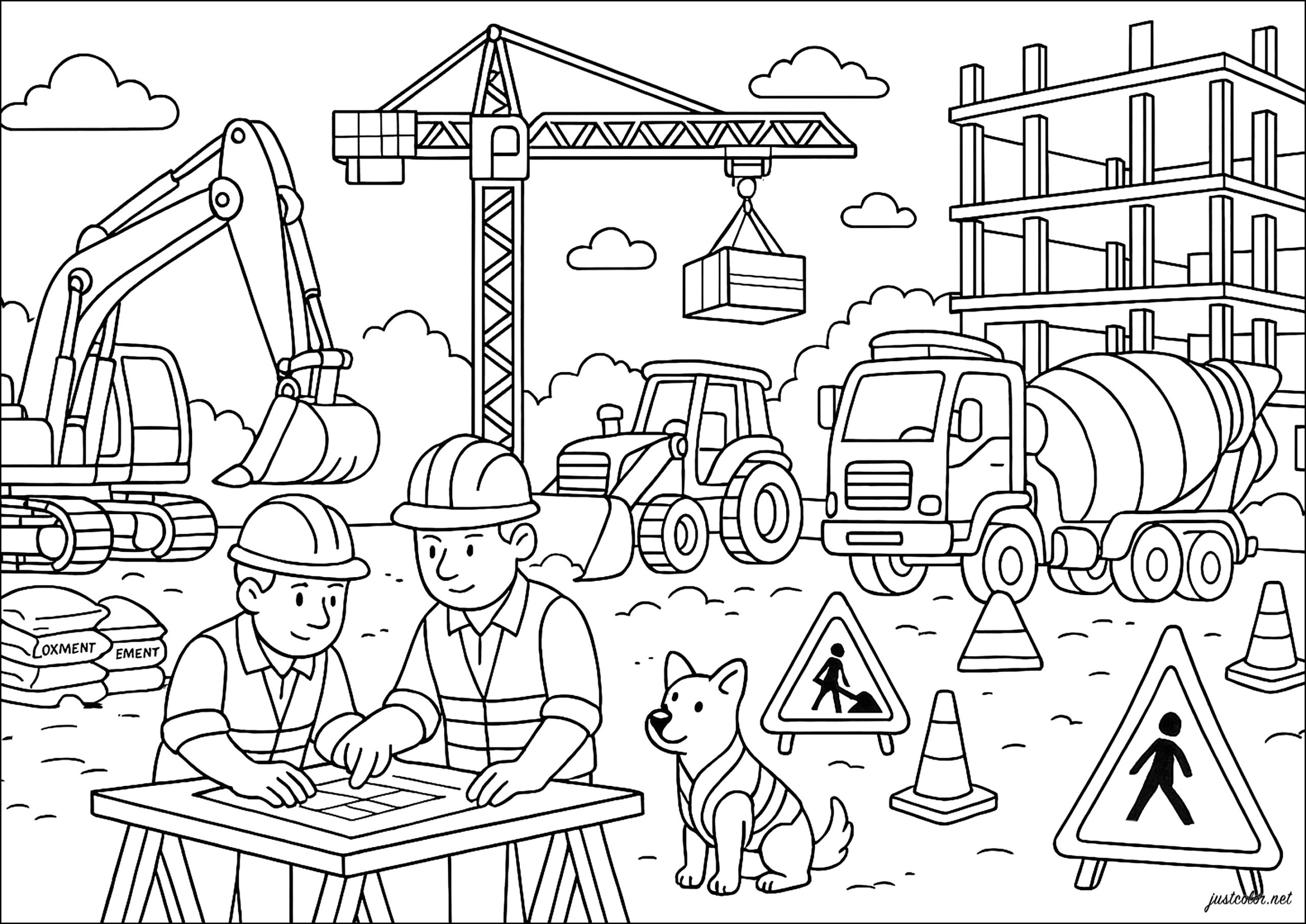 Gigantic Construction Site Construction And Site Works Coloring Pages