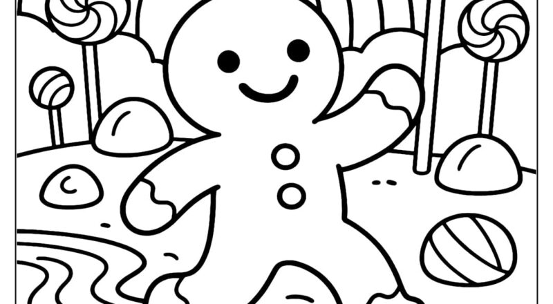 Gingerbread Man Coloring Pages Free PDF To Download And Print