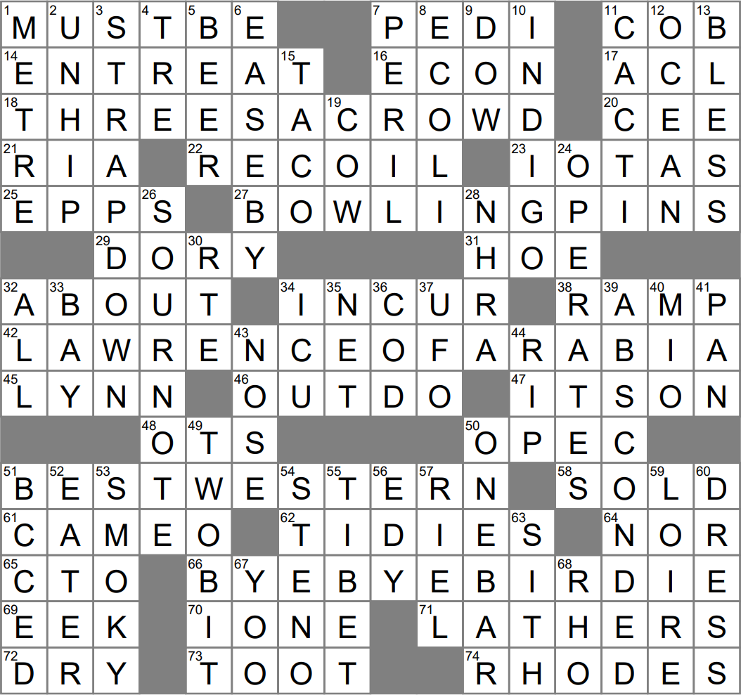entreat crossword clue