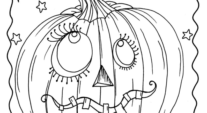GOOFY Pumpkin Coloring Page Digital Download Instant Printable Adult Coloring Pages Halloween Jack O Lantern Etsy