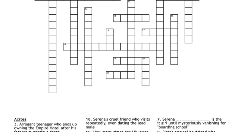 Gossip Girl Crossword WordMint