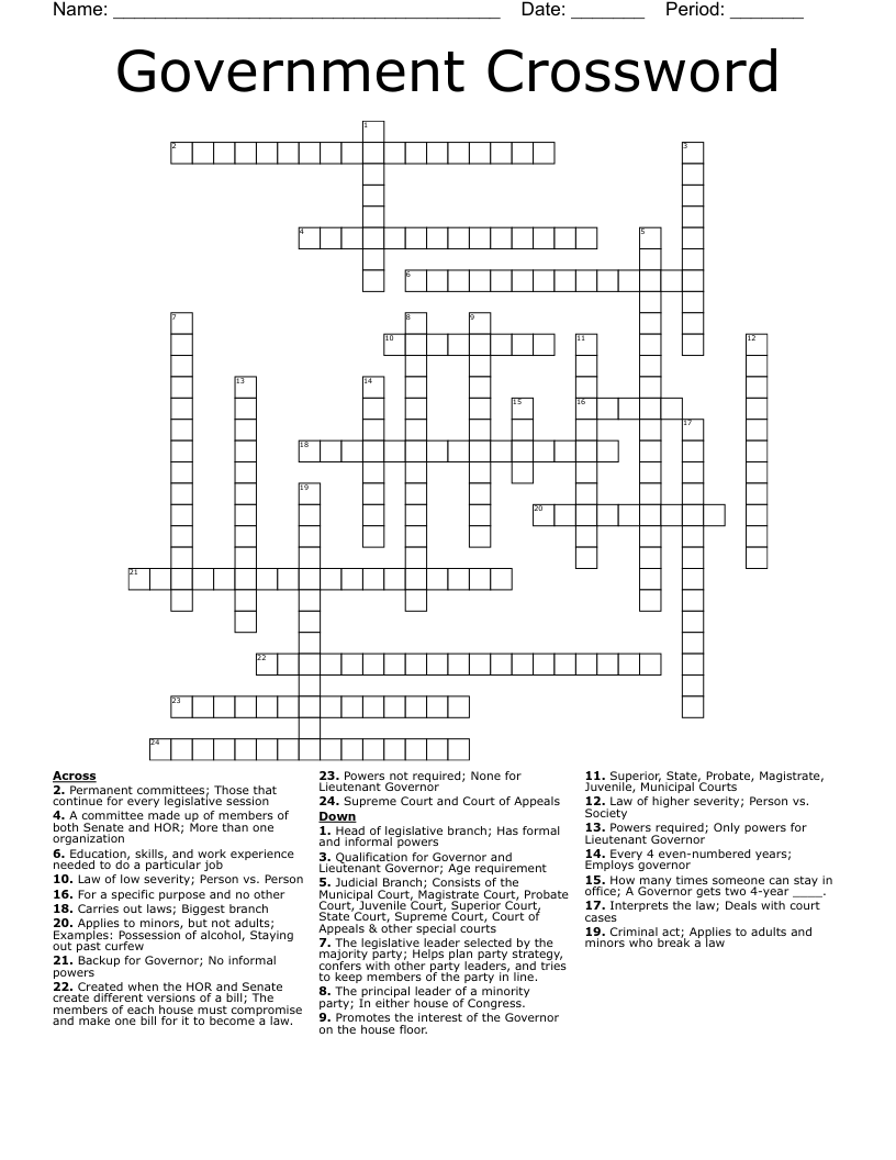 Government Crossword WordMint Government Crossword WordMint