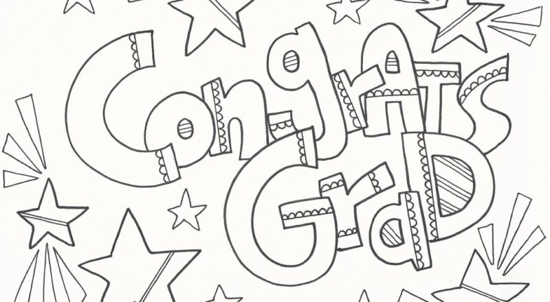 Graduation Coloring Pages DOODLE ART ALLEY