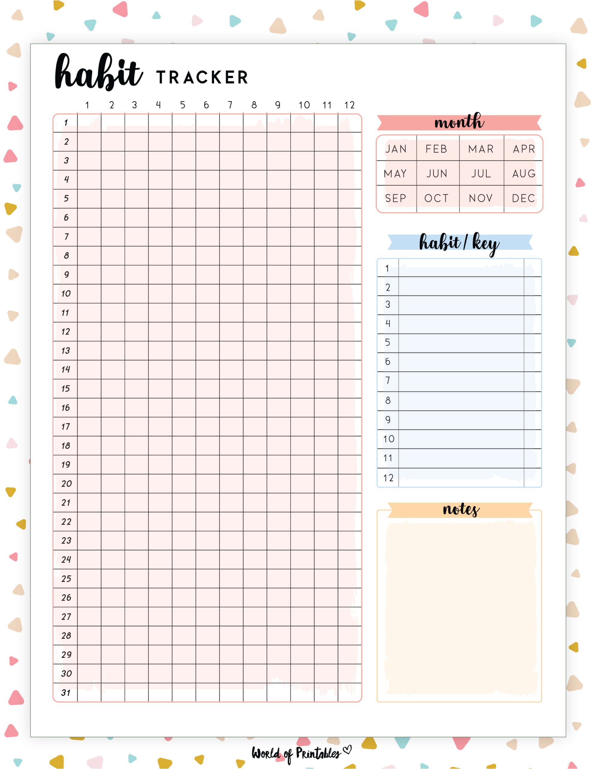 Habit Tracker Templates World Of Printables