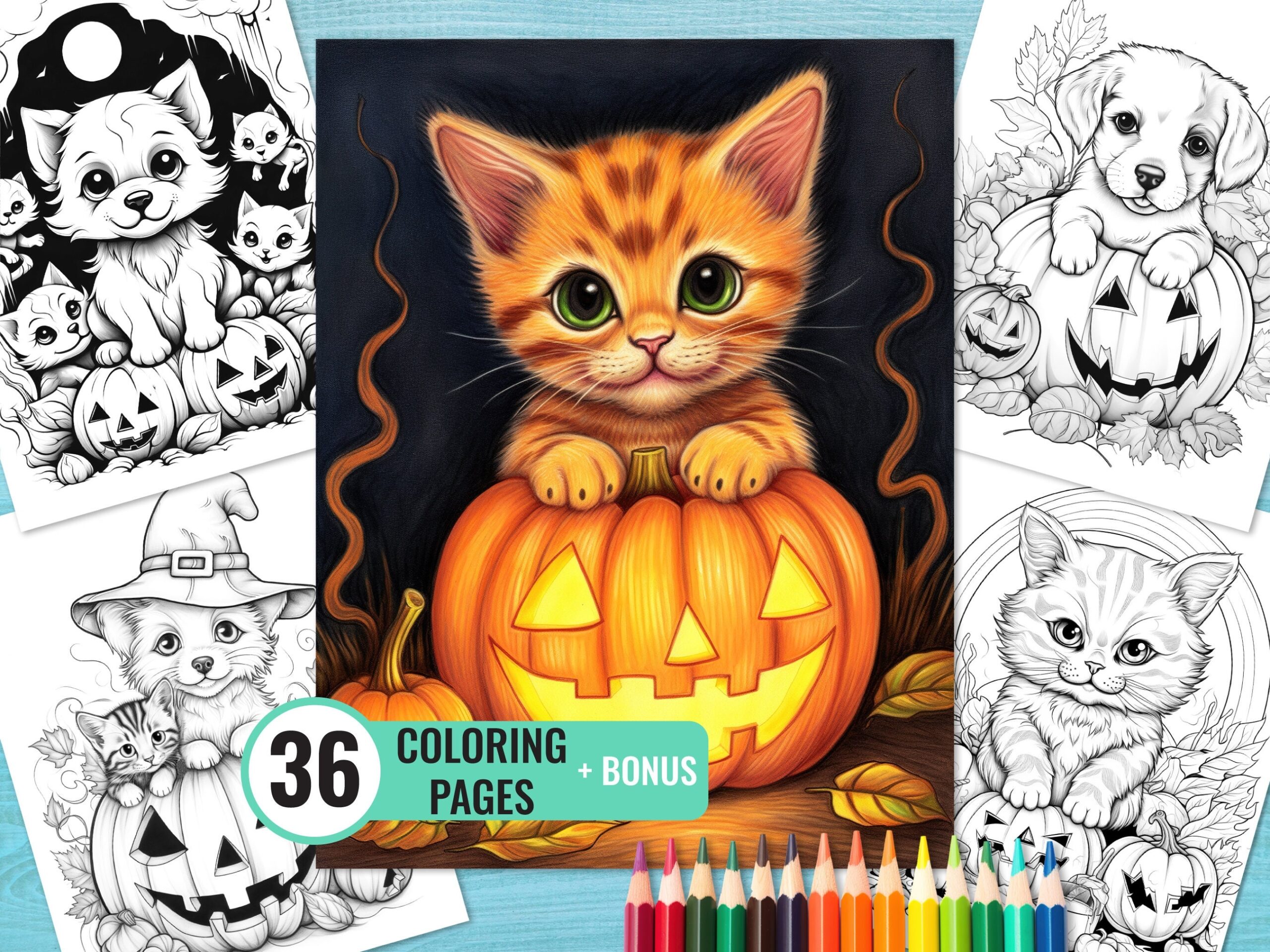 Halloween Animals Coloring Book 36 Printable Coloring Pages For Kids And Adults Halloween Puppy Coloring Page Instant Download Etsy Halloween Animals Coloring Book 36 Printable Coloring Pages For Kids And Adults Halloween Puppy Coloring Page Instant Download Etsy