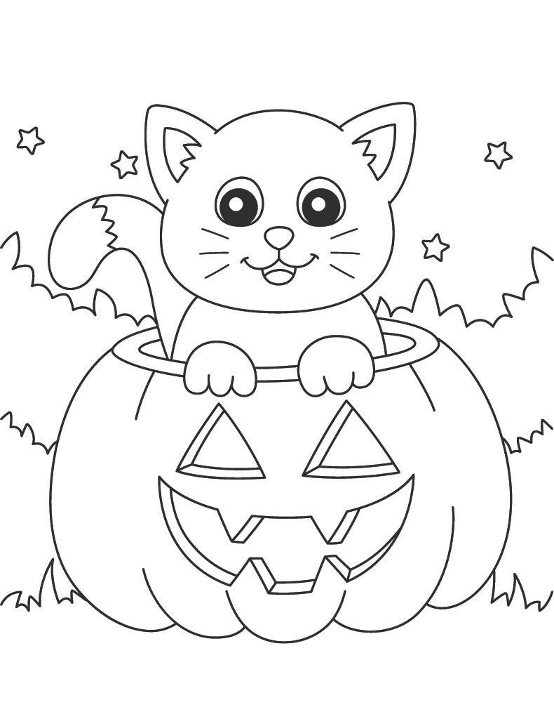 Halloween Easy Coloring Page Cat In A Laughing Pumpkin Etsy Halloween Easy Coloring Page Cat In A Laughing Pumpkin Etsy