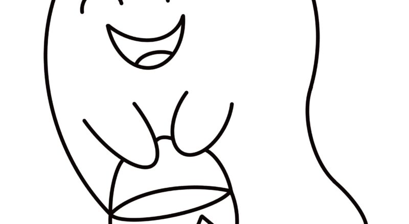 Halloween Ghost Coloring Page For Kids PDF Etsy