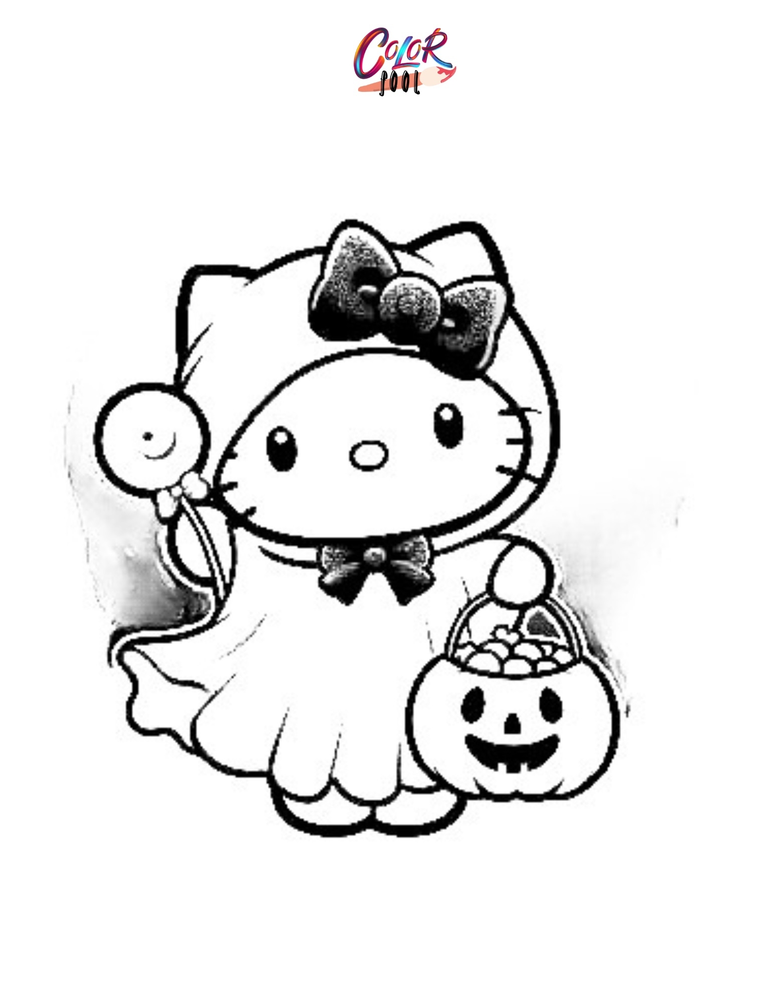 halloween hello kitty coloring pages