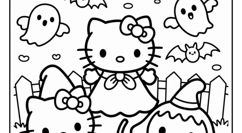Halloween Sanrio Coloring Pages 7 Free Printable PDFs Cute Animals Coloring Pages