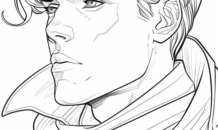 Handsome Man Coloring Page Elegant And Stylish Free Printable