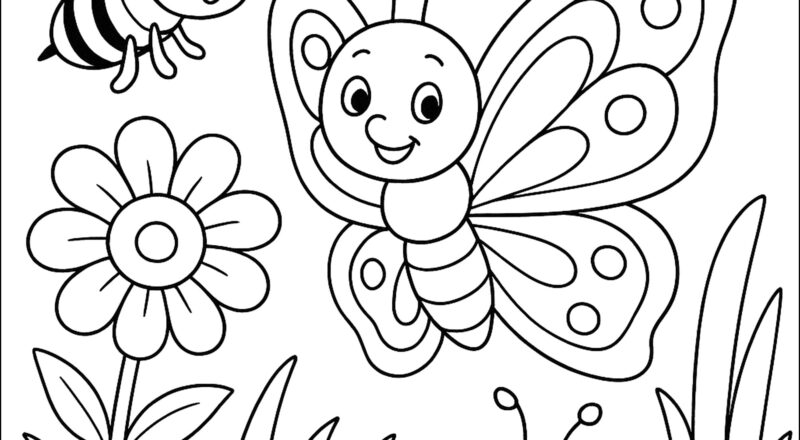 Happy Adventures In The Sunny Garden Butterfly Coloring Pages