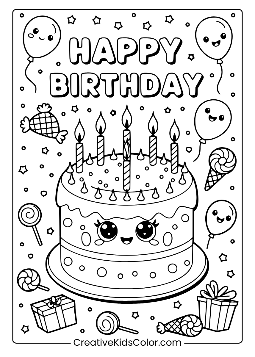 Happy Birthday Coloring Pages Free Printable PDFs Happy Birthday Coloring Pages Free Printable PDFs