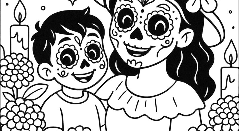 Happy Day Of The Dead Celebration Dia De Los Muertos Day Of The Dead Coloring Pages