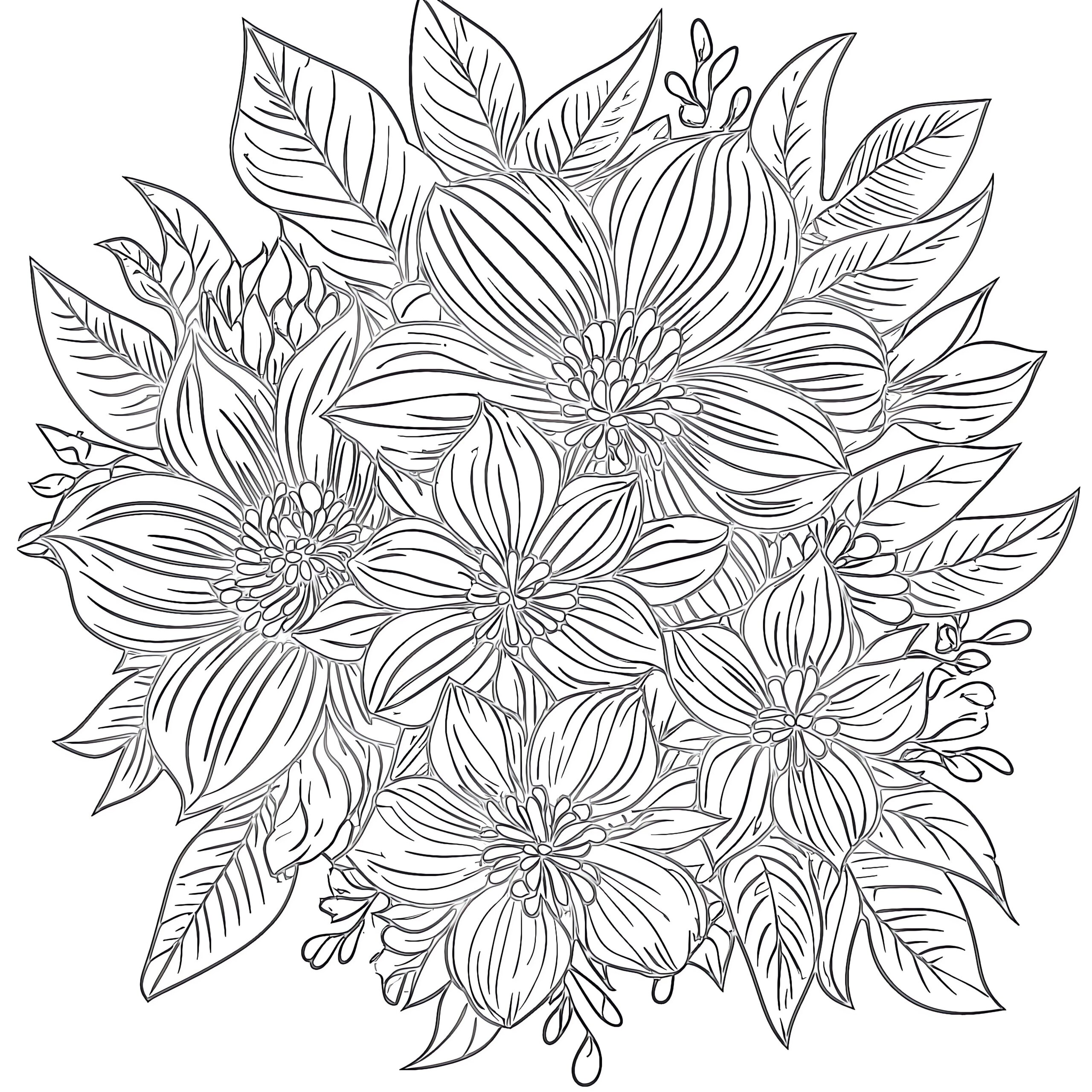 Hard Flower Coloring Pages Coloring Pages Mimi Panda