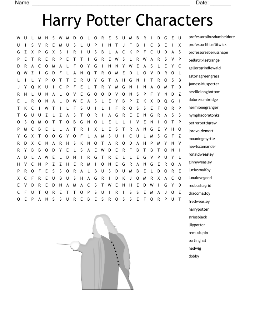HARRY POTTER CROSSWORD WordMint