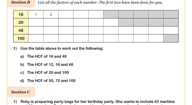 HCF Highest Common Factor Worksheet Fun And Engaging 4th Grade PDF Worksheets Cazoom Math