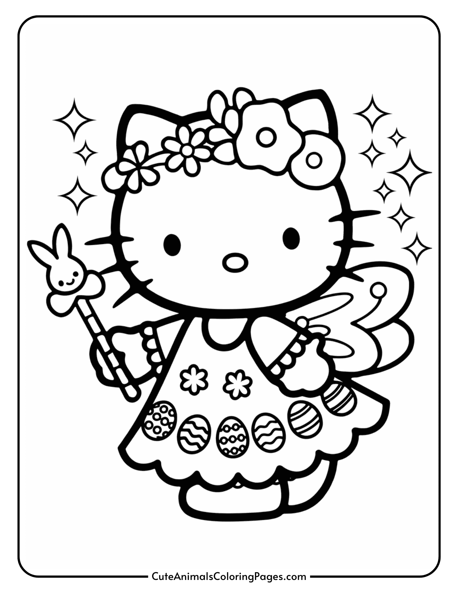 Hello Kitty Easter Coloring Pages 15 Free Printable PDF Pages Cute Animals Coloring Pages