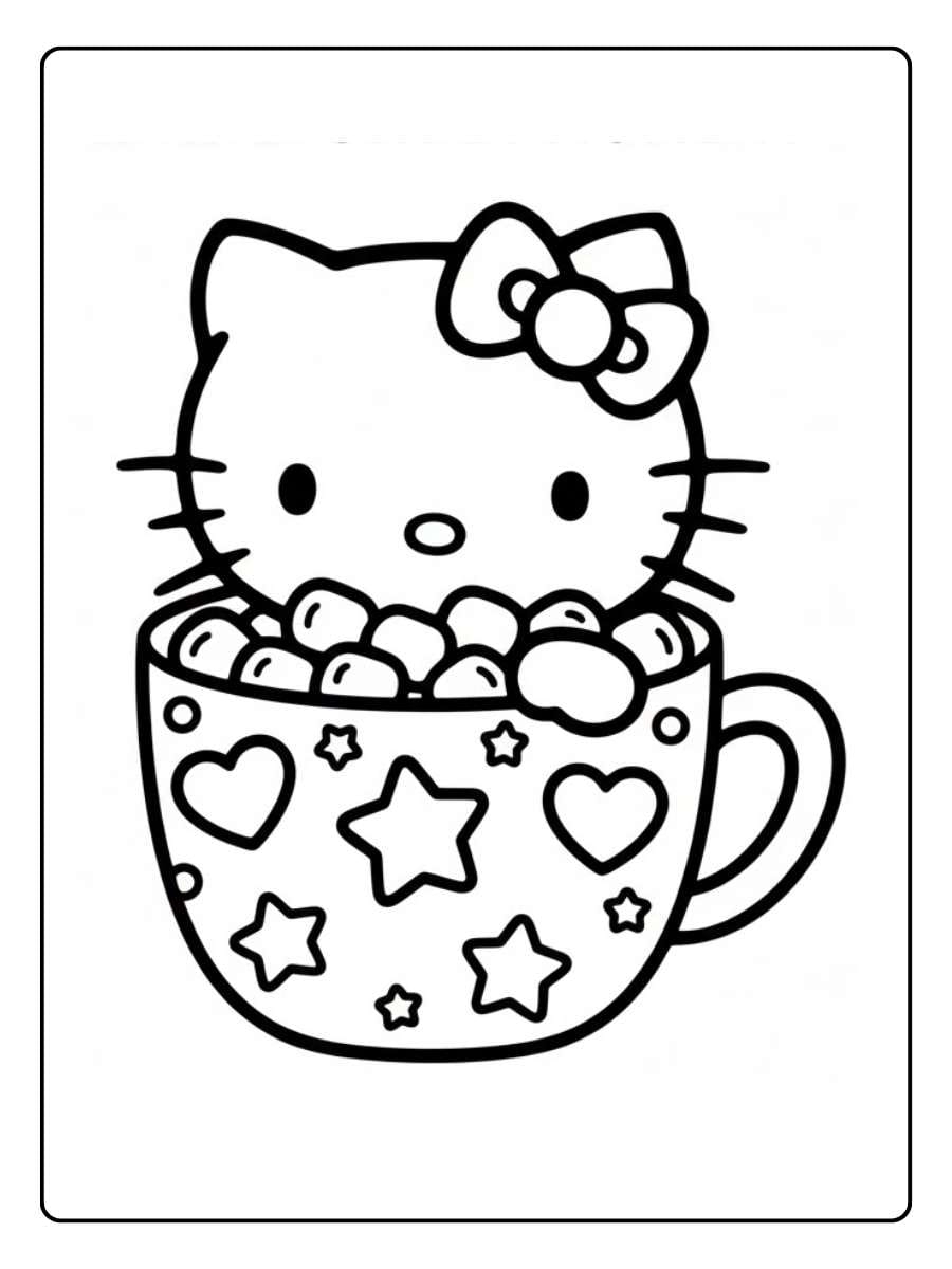 hello kitty marshmallow coloring page