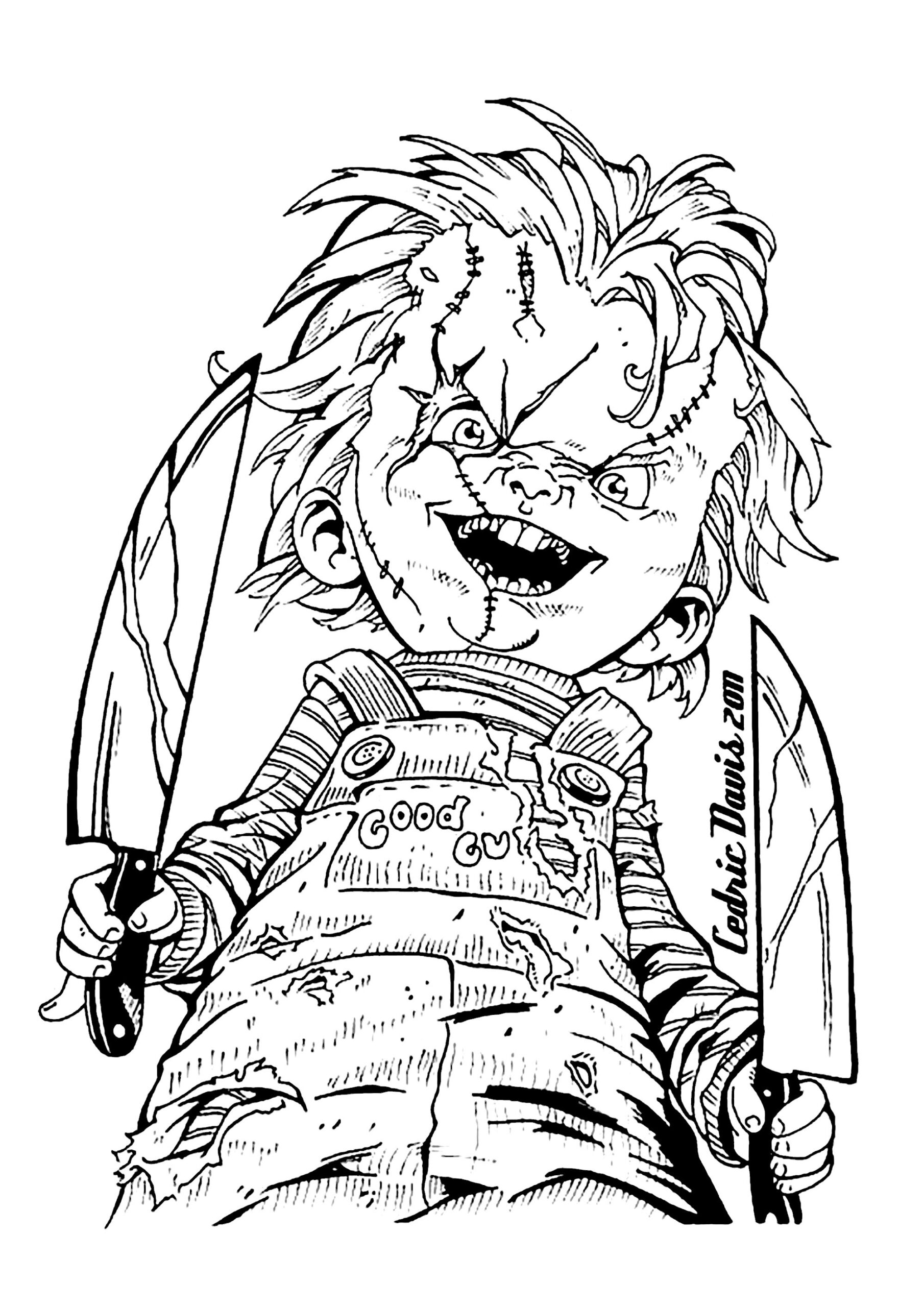 Hi I m Chucky Wanna Play Halloween Coloring Pages For Adults