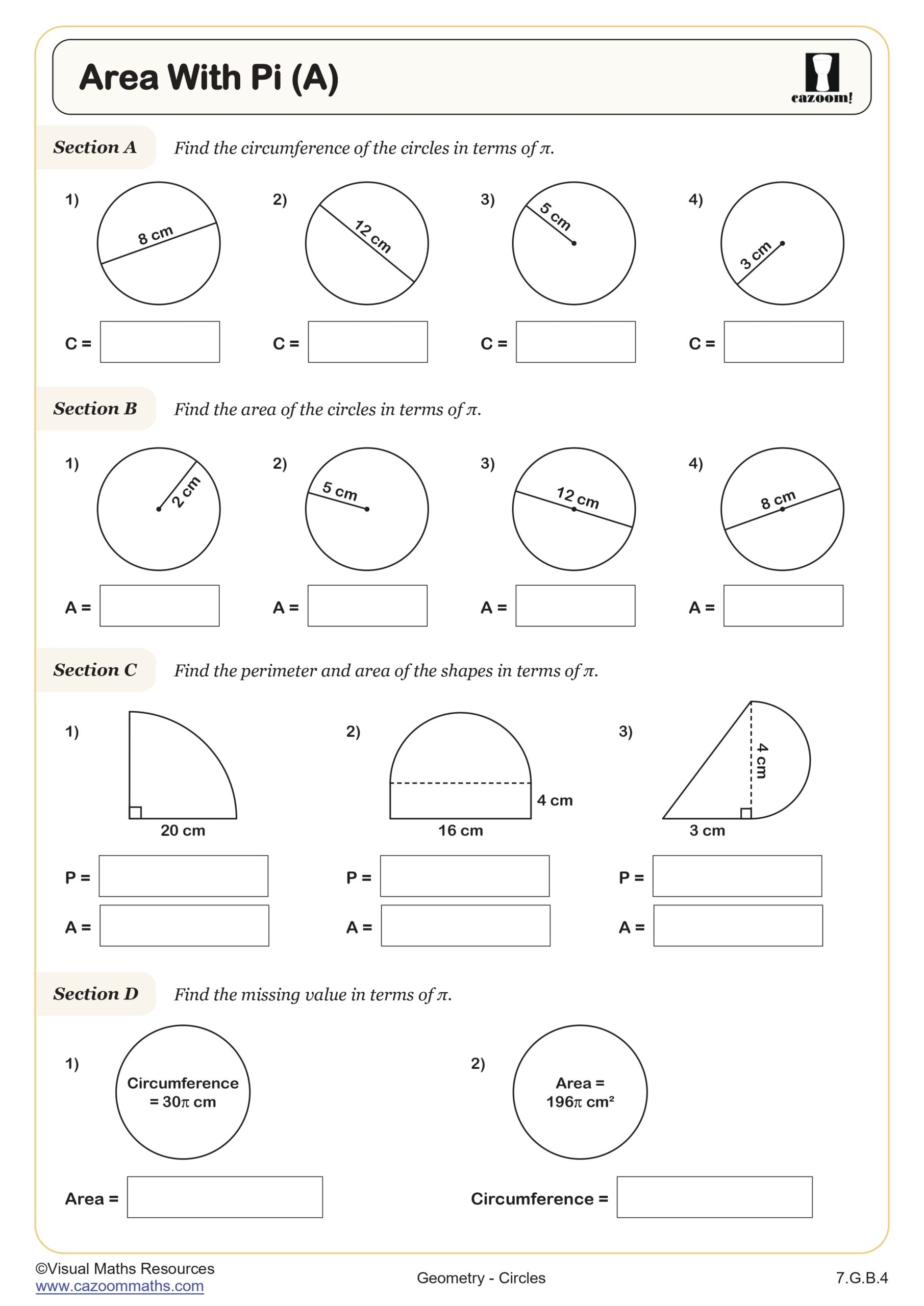 High School Circles Worksheets PDF Printable Worksheets Cazoom Math High School Circles Worksheets PDF Printable Worksheets Cazoom Math