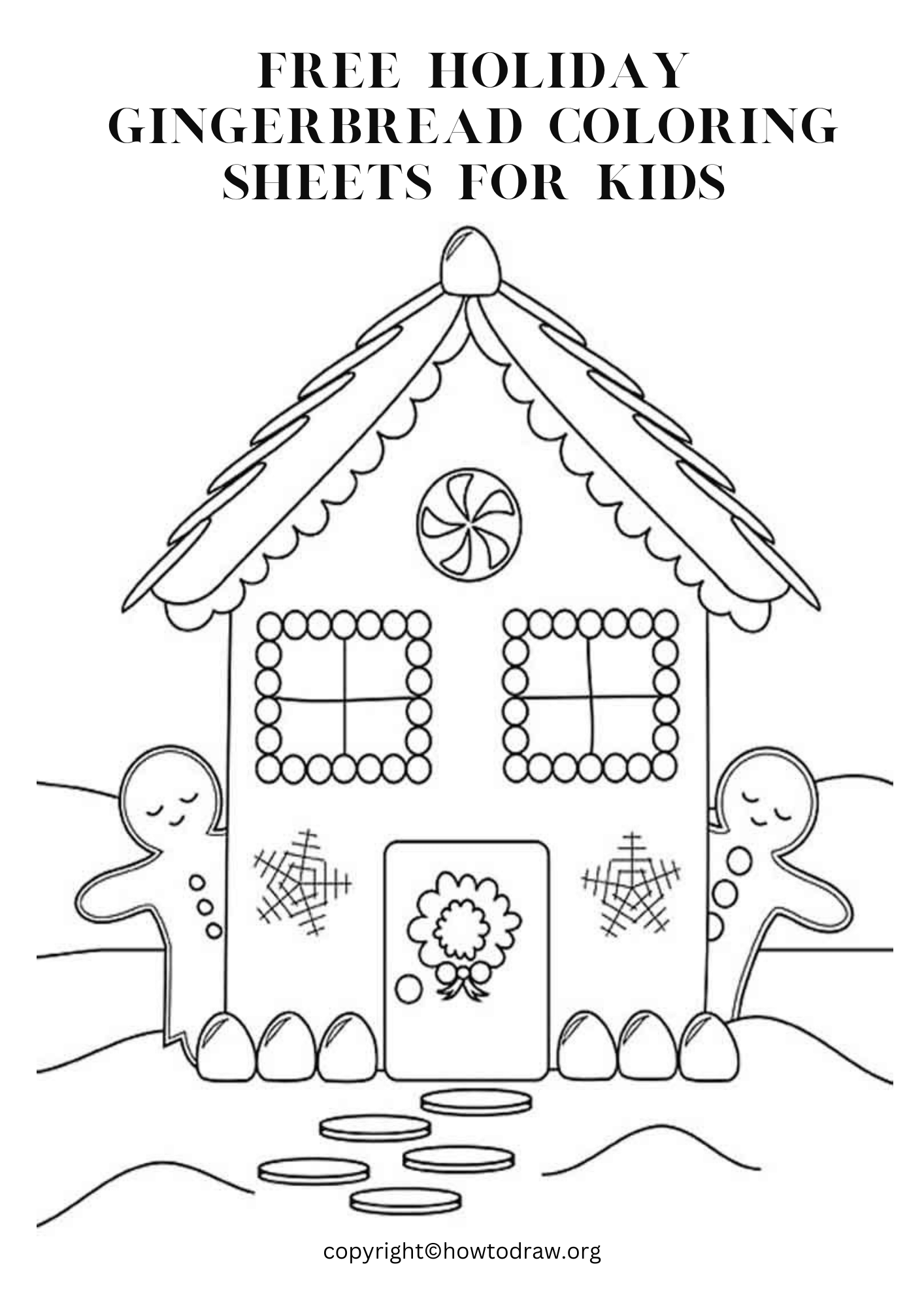 gingerbread house coloring page