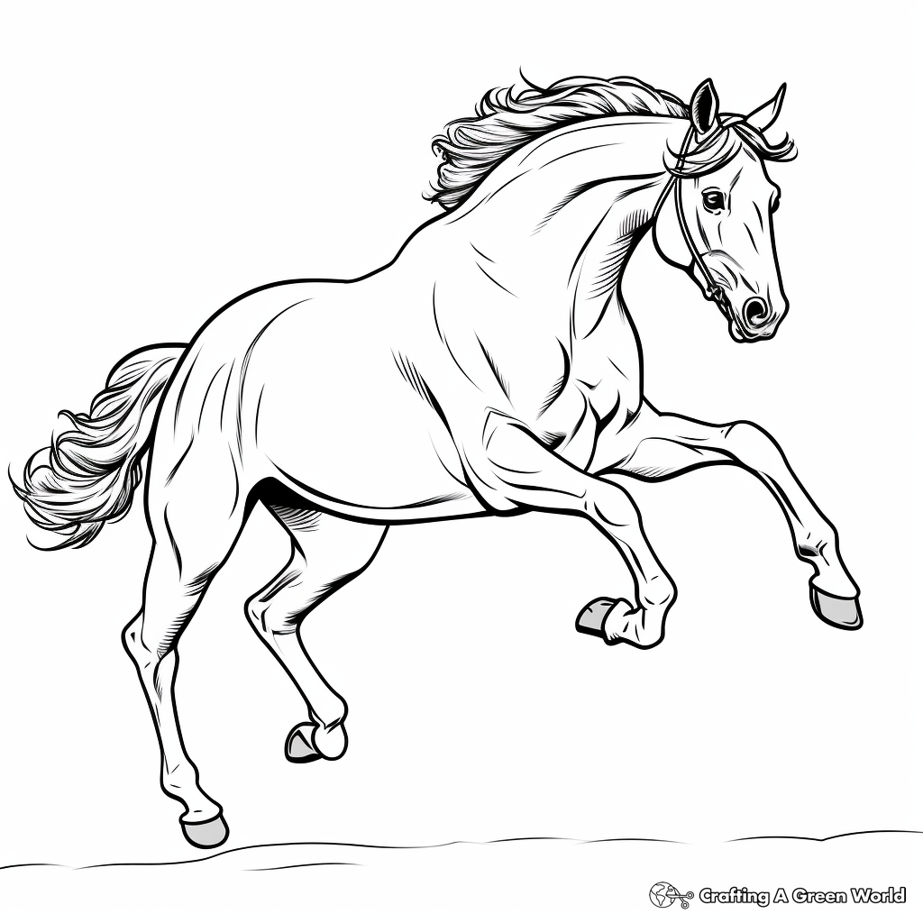 Horse Jumping Coloring Pages Free Printable 