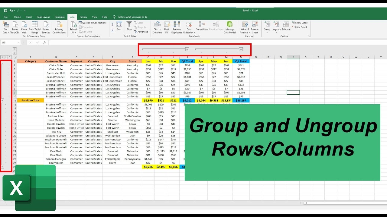 How To Group Ungroup Rows And Columns In Excel YouTube How To Group Ungroup Rows And Columns In Excel YouTube