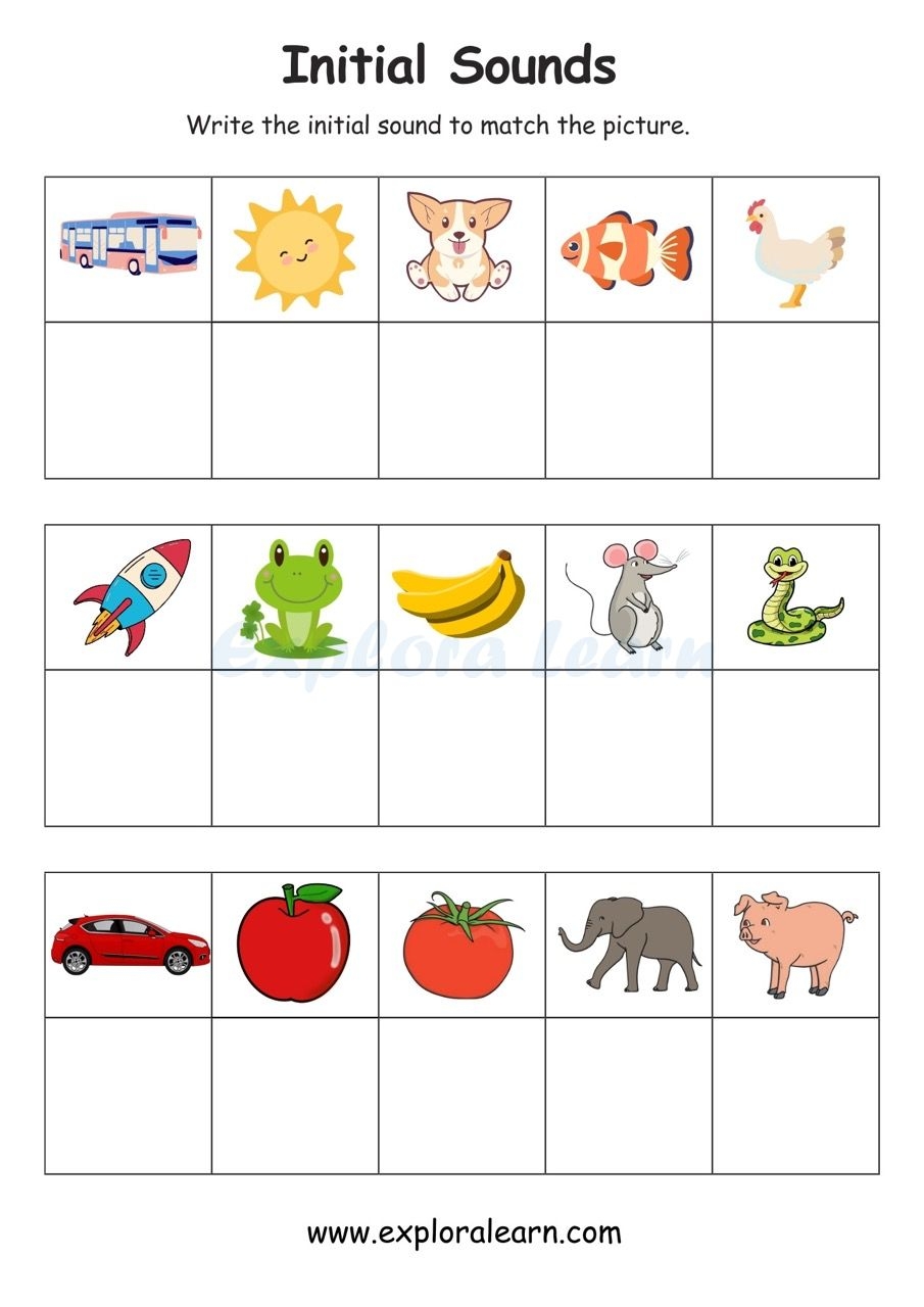 Identify Beginning Sounds Worksheets For Kids Aged 2 6 Years