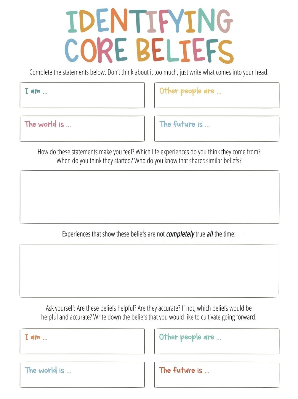 Identifying Core Beliefs
