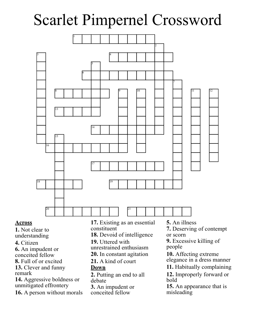 Independent Vocab Crossword WordMint