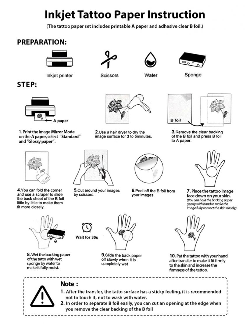 printable tattoo paper