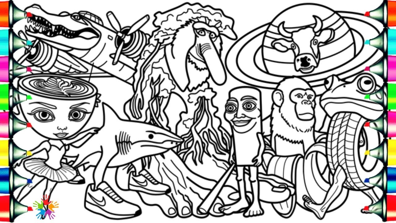italian brainrot coloring pages