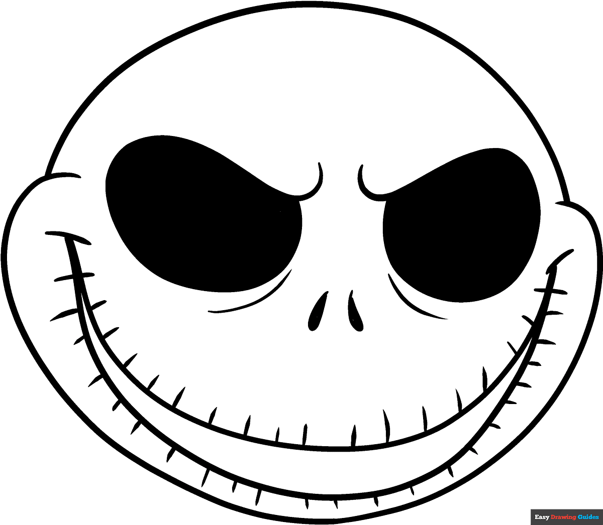Jack Skellington Face Coloring Page Easy Drawing Guides Jack Skellington Face Coloring Page Easy Drawing Guides